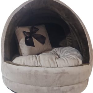 Cama Cúpula Acolchada Beige con Cojín