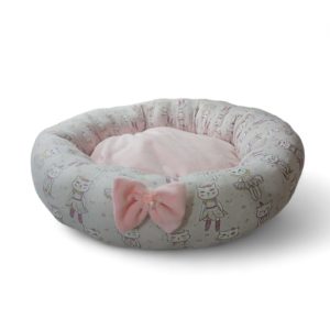 Cama Redonda con Estampado de Gatitos