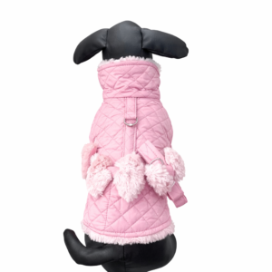 ABRIGO ACOLCHADO ROSA CON CORREA