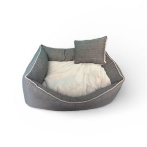 CAMA MODERNA Y ACOLCHADA CON COJIN PARA MASCOTAS
